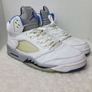 Nike Air Jordan Retro 5 Men's Size 12.5 White Hyper Royal Stealth DD0587 140
